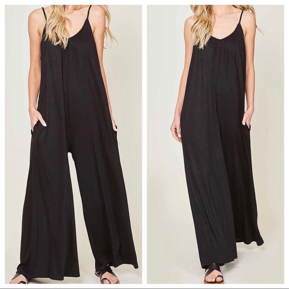 Sleeveless palazzo pants jumpsuit with pockets - Picture 2 of 3